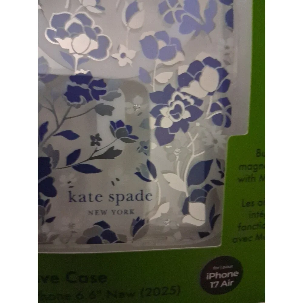 Kate Spade MagSafe Case for iPhone 17 Pro Flowerbed Blue Floral Protective